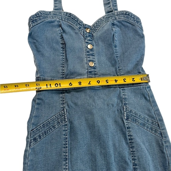 Nina Rossi Jean Overall Mini Dress Size Medium - Picture 5 of 11